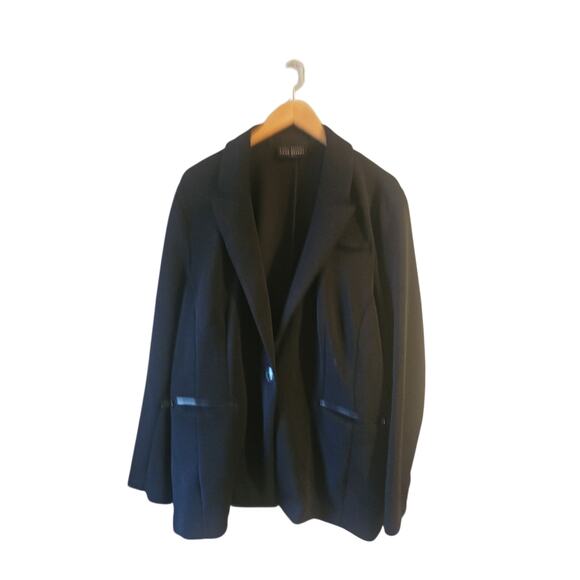 Lane Bryant Journey Knit Blazer With Zipper Pocket black sz 24 $130 - Picture 3 of 7